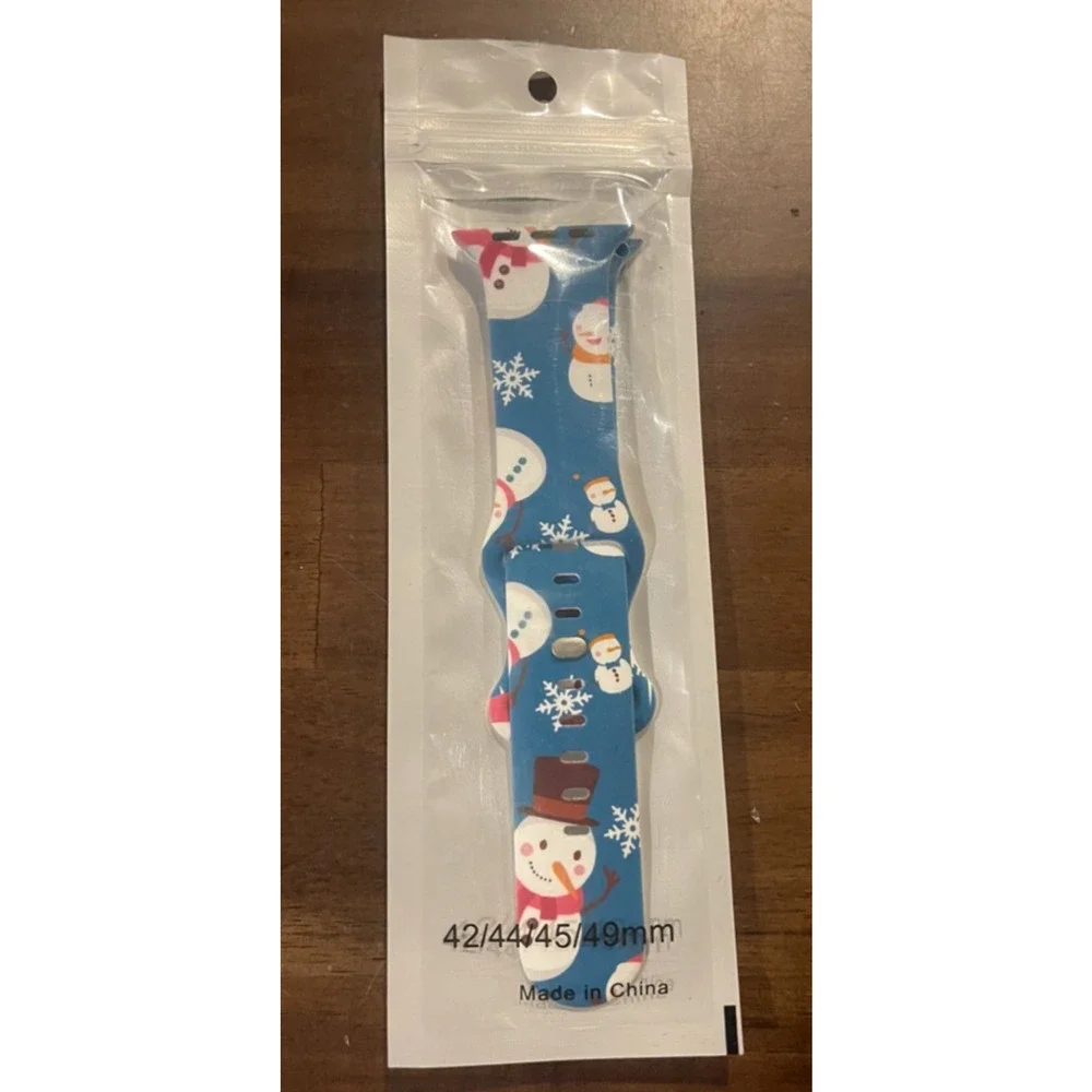 Apple Watch Watchband Silicone Strap 42/44/45mm Snowman Christmas Series